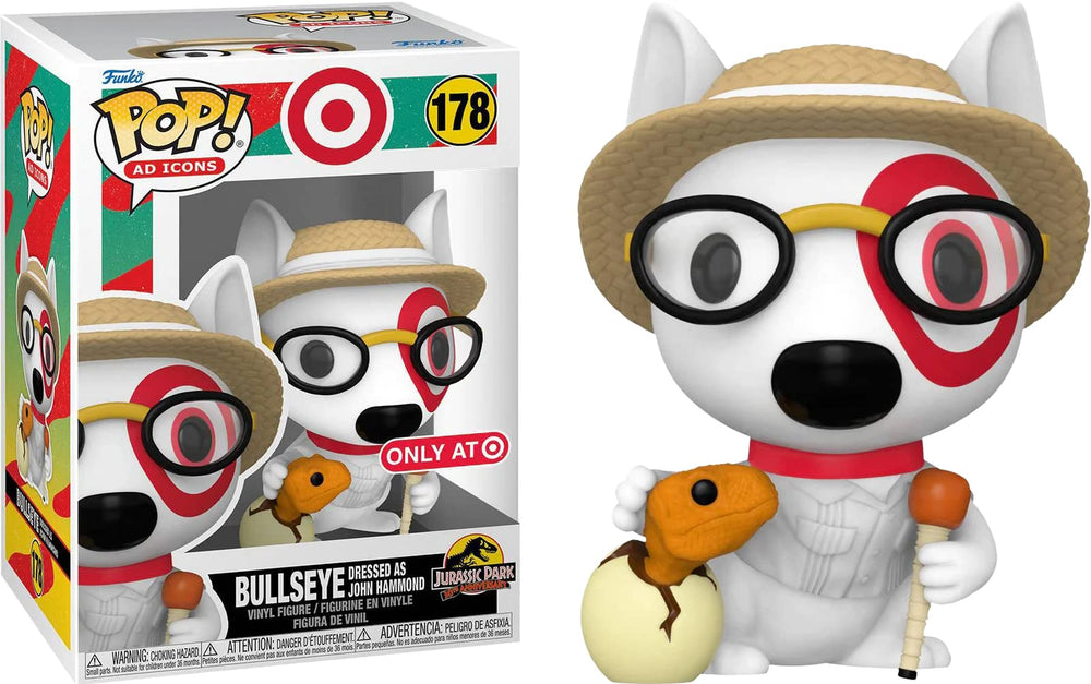 Pop! Funko Exclusive Jurassic Park Bullseye (Dressed as John Hammond) #178 w/Free Acrylic CASE FUNKO