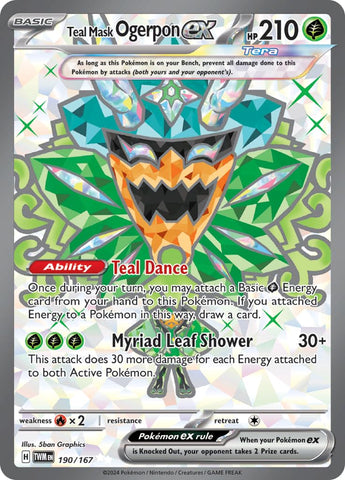 Pokemon – Teal Mask Ogerpon ex 190/167 – Twilight Masquerade – Full Art Pokemon Card – Secret Rare Pokémon
