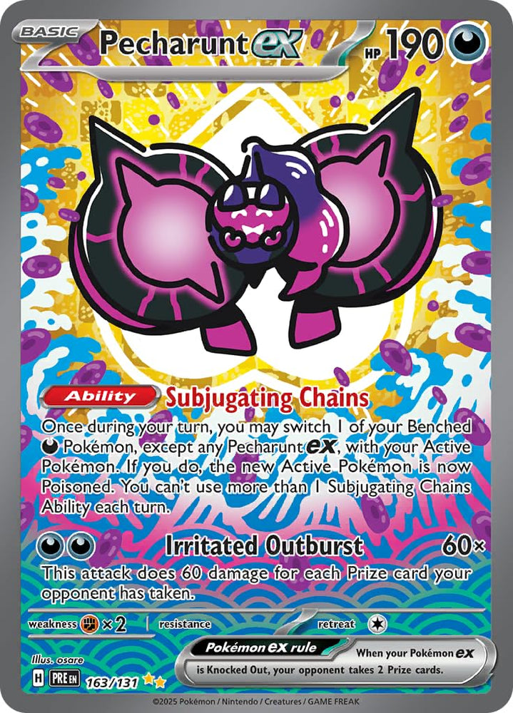 Pokemon - Pecharunt ex 163/131  Prismatic Evolution  Special Illustraion Rare  Full Art Foil Card Pokémon