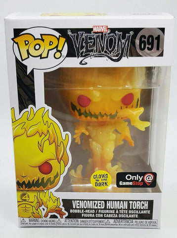 Funko Pop! GameStop Exclusive Venomized Human Torch (GITD Chase) #691 w/ Free Acrylic Case FUNKO