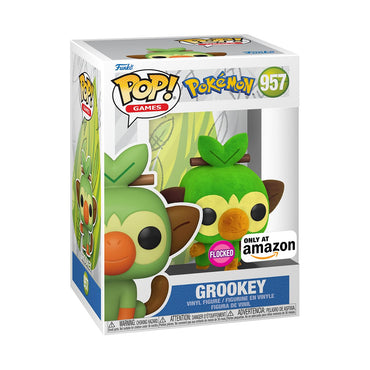 Funko Pop! Games: Pokemon - Grookey (Flocked), Amazon Exclusive FUNKO