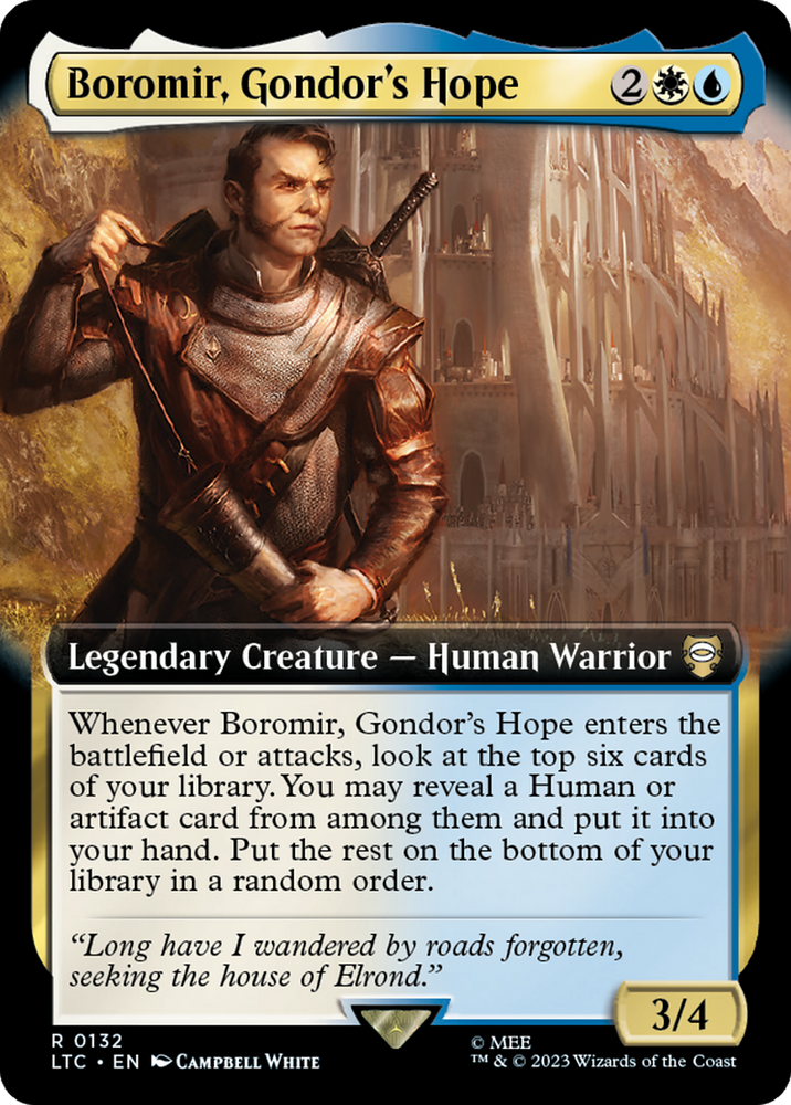 Boromir, Gondor's Hope (Extended Art) [The Lord of the Rings: Tales of Middle-Earth Commander] Magic: The Gathering