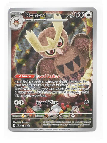 Pokemon - Noctowl SVP 141 – Stellar Crown Promo Card – IIR Illustration Full Art Pokémon