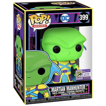 Funko Pop Asia SDCC Stickered Martian Manhunter Black Light Exclusive FUNKO