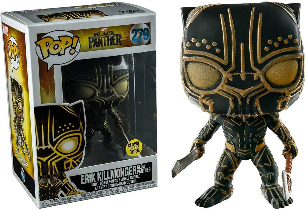 FunKo POP! Marvel Black Panther Erik Killmonger Glow In The Dark Panther Exclusive FUNKO