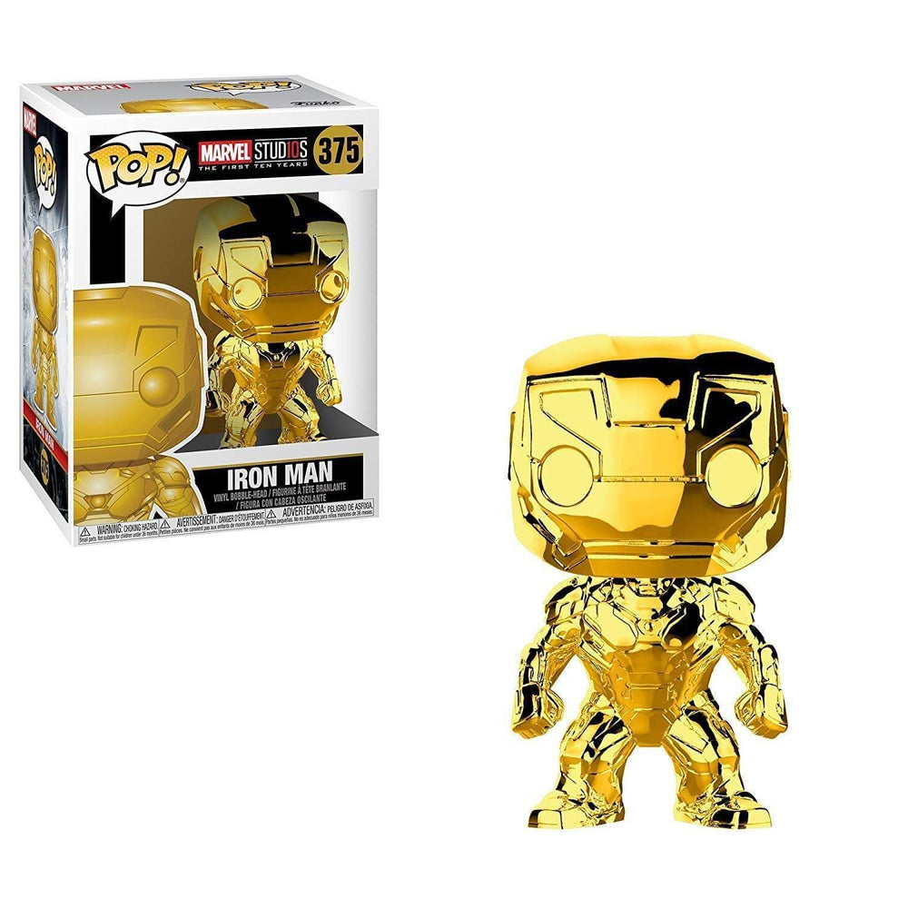 Funko Pop Marvel: Marvel Studios 10 - Iron Man (Gold Chrome) Collectible Figure, Multicolor FUNKO