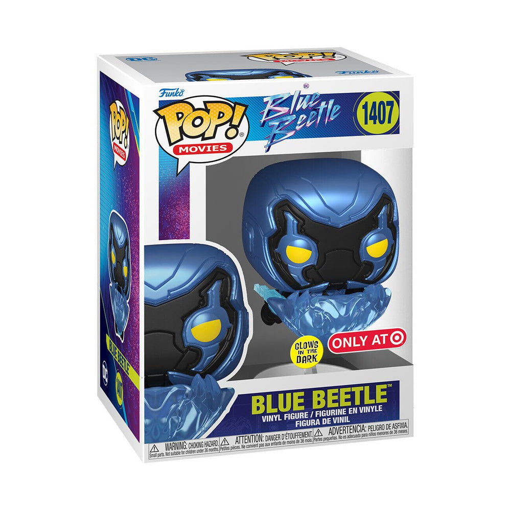 Pop! Blue Beetle (2023) - Blue Beetle in Flight Glow-in-The-Dark Exclusive FUNKO