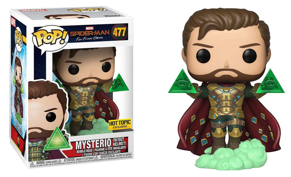 POP! Funko Marvel Spider-Man: FAR from Home Mysterio (W/Out Helmet) Vinyl Bobble-Head Exclusive #477 FUNKO