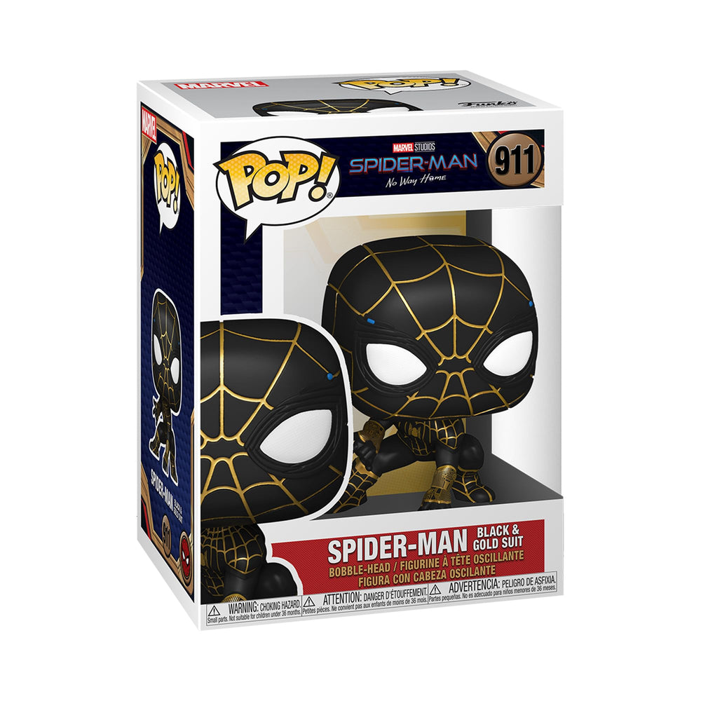 Funko POP Marvel: Spider-Man: No Way Home - Spider-Man in Black and Gold Suit, 3.75 inches, (56827) FUNKO