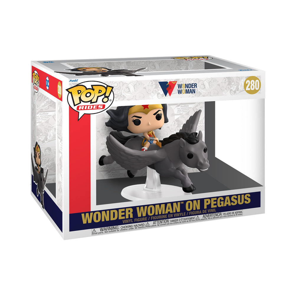 Funko POP Ride Super Deluxe: Wonder Woman 80th - Wonder Woman on Pegasus, Multicolor (54989) FUNKO