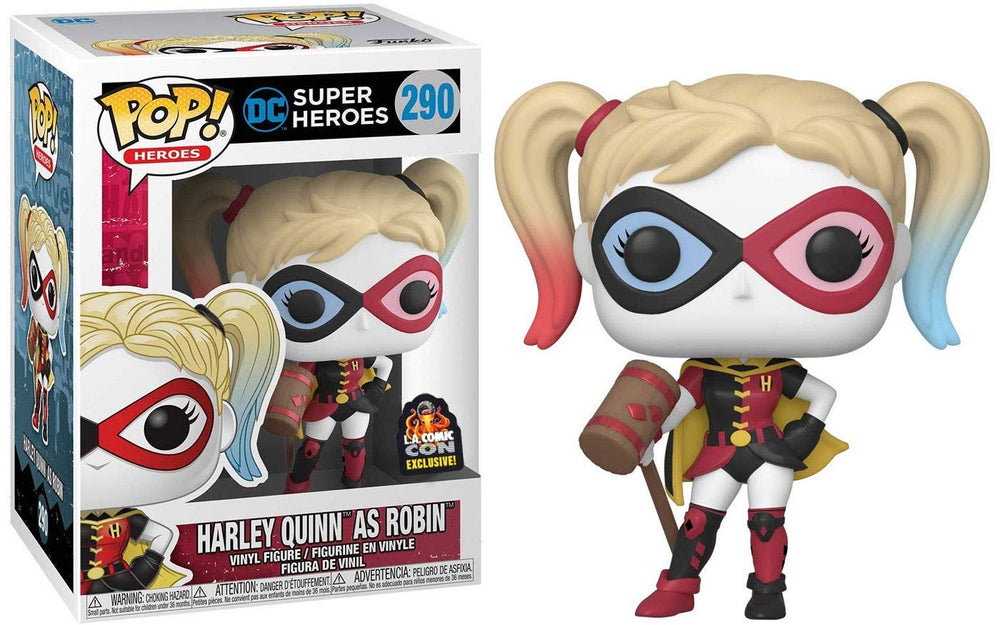 Funko DC Comics POP! Heroes Harley Quinn AS Robin Vinyl Figure 2019 L.A. Comic CON Exclusive #290 FUNKO