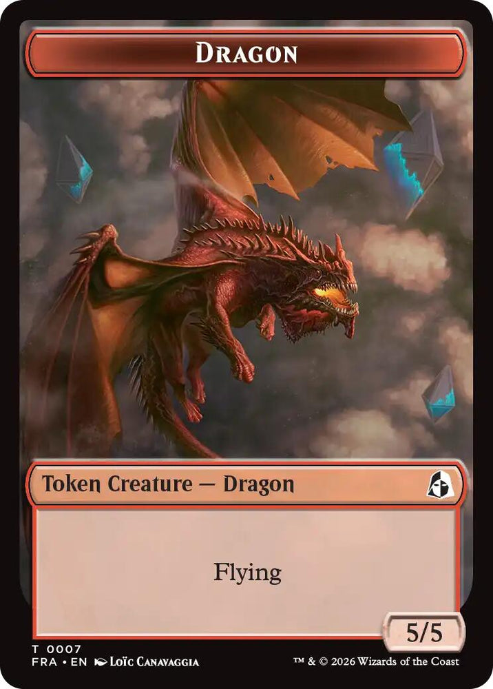 Dragon // Treasure Double-Sided Token [Reality Fracture Tokens] Magic: The Gathering