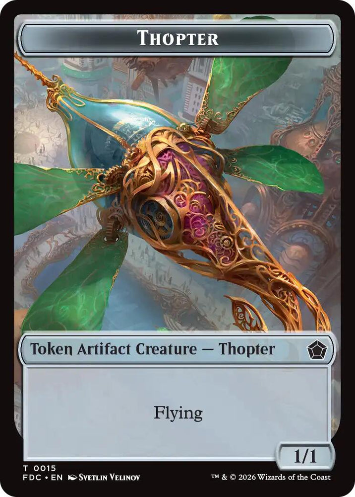 Thopter // The Monarch Double-Sided Token [Foundations Commander Tokens] Magic: The Gathering