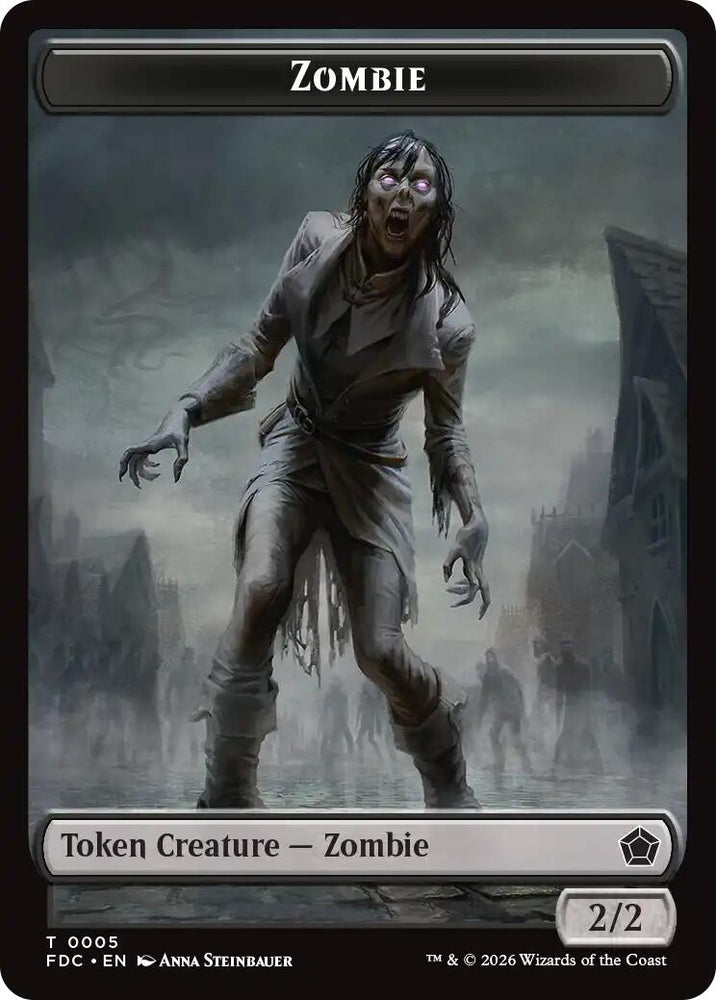Zombie // The Monarch Double-Sided Token [Foundations Commander Tokens] Magic: The Gathering