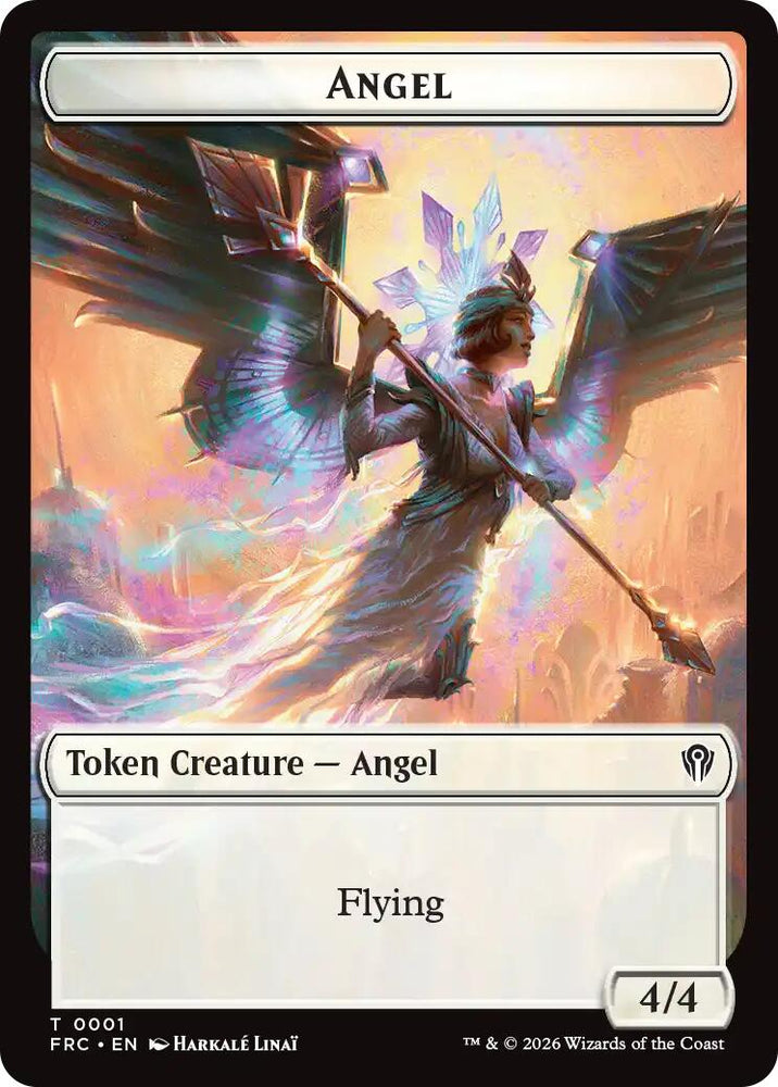 Angel // Myr Double-Sided Token [Reality Fracture Commander Tokens] Magic: The Gathering