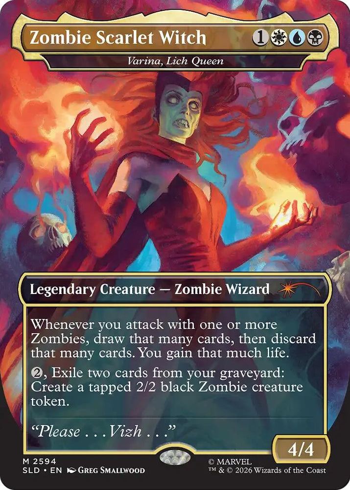 Zombie Scarlet Witch - Varina, Lich Queen [Secret Lair Drop Series] Magic: The Gathering