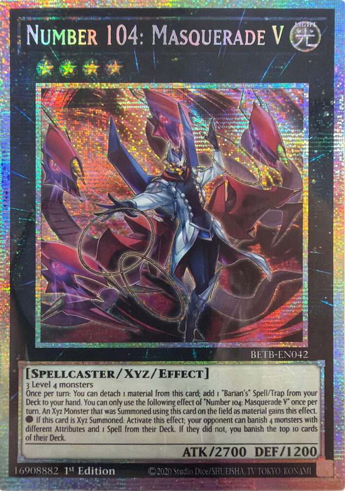 Number 104: Masquerade V (Starlight Rare) [BETB-EN042] Starlight Rare Yu-Gi-Oh!