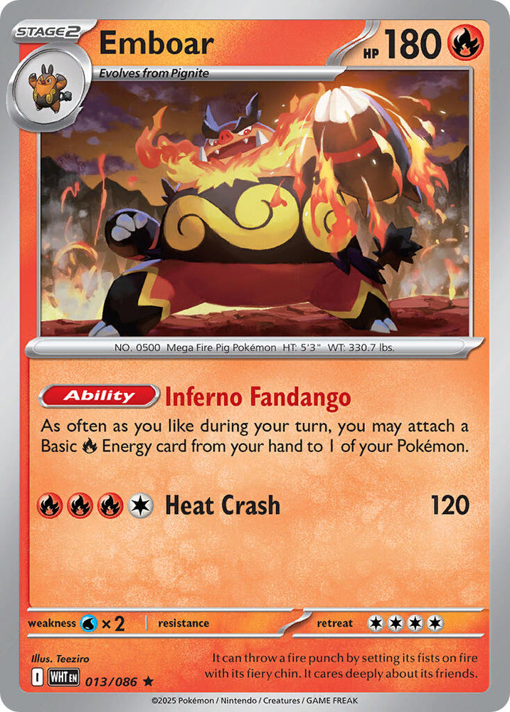 Emboar (013/086) (Deck Exclusive) [Scarlet & Violet: White Flare] Pokémon