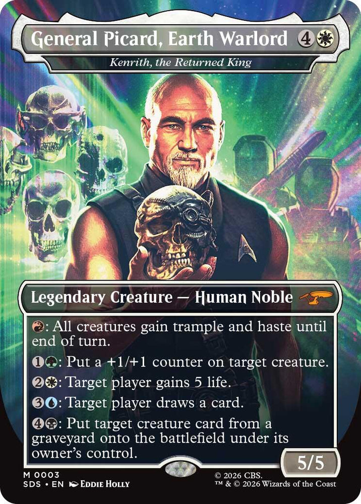 General Picard, Earth Warlord - Kenrith, the Returned King (Borderless) [Star Trek: Stardates] Magic: The Gathering