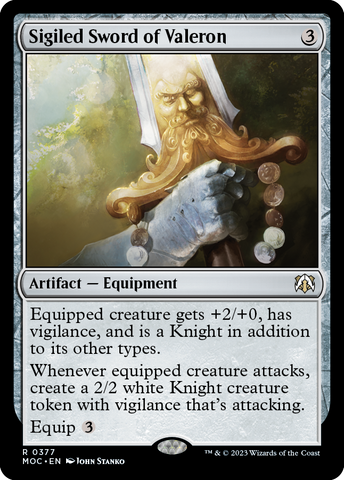 Sigiled Sword of Valeron [March of the Machine Commander] Magic: The Gathering