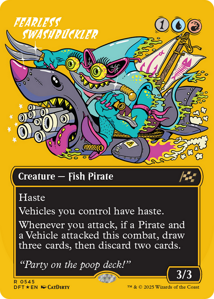 Fearless Swashbuckler (Borderless) (First-Place Foil) [Aetherdrift] Magic: The Gathering