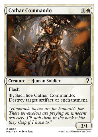 Cathar Commando (White Border) [Mystery Booster 2] Magic: The Gathering