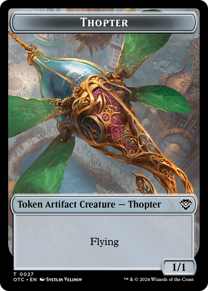 Thopter // Treasure Double-Sided Token [Outlaws of Thunder Junction Commander Tokens] Magic: The Gathering