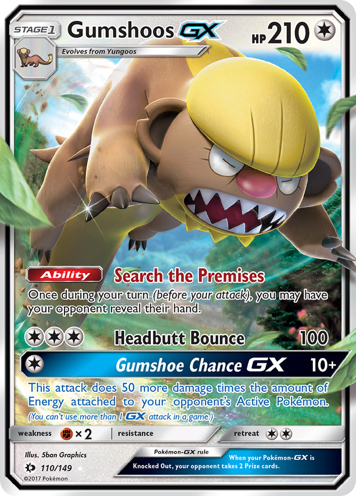 Gumshoos GX (110/149) [Sun & Moon: Base Set] Pokémon