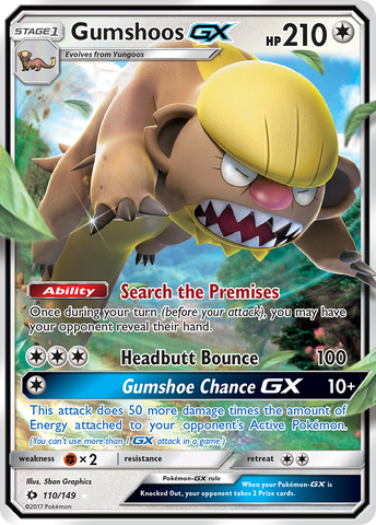 Gumshoos GX (110/149) [Sun & Moon: Base Set] Pokémon
