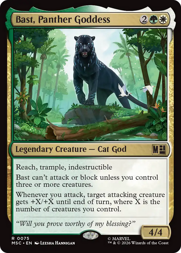 Bast, Panther Goddess (Surge Foil) [Marvel Super Heroes Commander] Magic: The Gathering