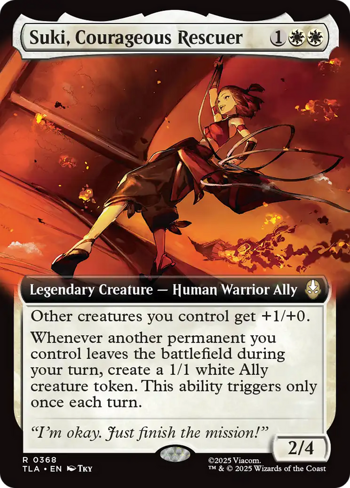 Suki, Courageous Rescuer (Extended Art) [Avatar: The Last Airbender] Magic: The Gathering
