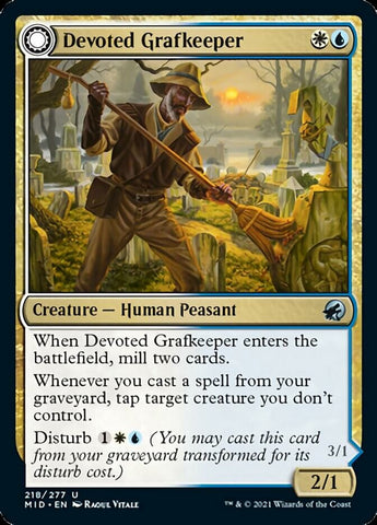 Devoted Grafkeeper // Departed Soulkeeper [Innistrad: Midnight Hunt] Magic: The Gathering