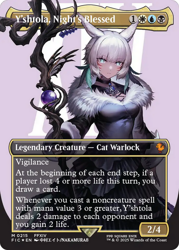 Y'shtola, Night's Blessed (Borderless) (Surge Foil) [FINAL FANTASY Commander] Magic: The Gathering
