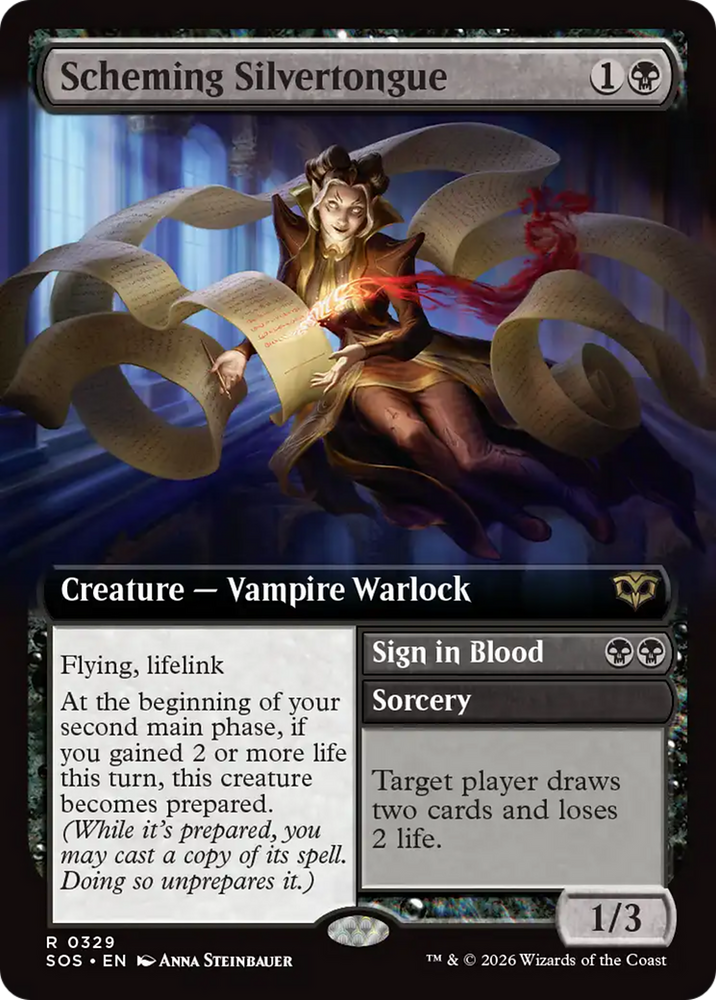 Scheming Silvertongue (Extended Art) [Secrets of Strixhaven] Magic: The Gathering