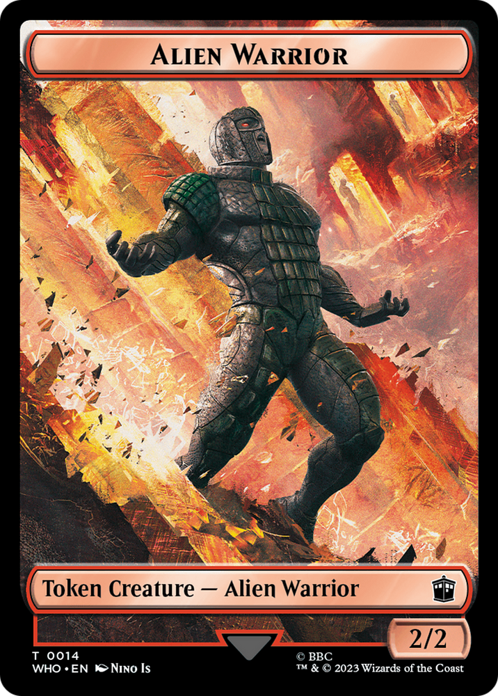 Soldier // Alien Warrior Double-Sided Token [Doctor Who Tokens] Magic: The Gathering