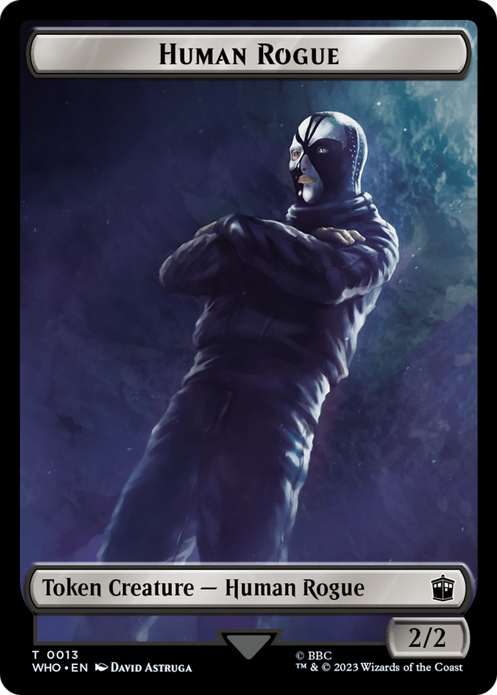 Human Rogue // Clue (0021) Double-Sided Token [Doctor Who Tokens] Magic: The Gathering