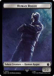 Human Rogue // Beast Double-Sided Token [Doctor Who Tokens] Magic: The Gathering