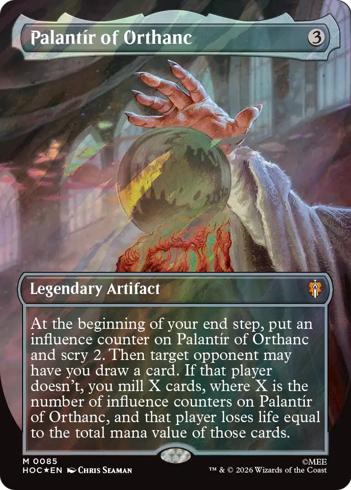 Palantir of Orthanc (Borderless) (Surge Foil) [The Hobbit: Eternal-Legal] Magic: The Gathering