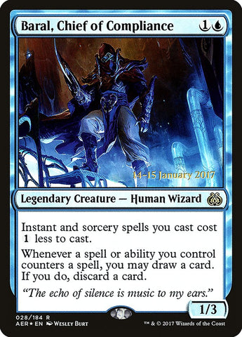 Baral, Chief of Compliance [Aether Revolt Prerelease Promos] Magic: The Gathering