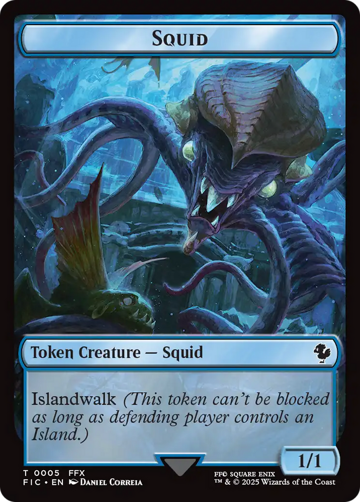 Spirit // Squid Double-Sided Token [FINAL FANTASY Commander Tokens] Magic: The Gathering