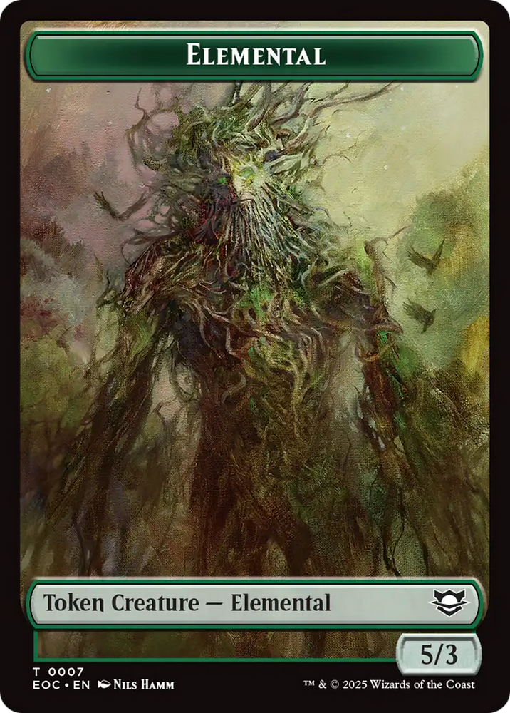 Elemental (0007) // Golem (0014) Double-Sided Token [Edge of Eternities Commander Tokens] Magic: The Gathering