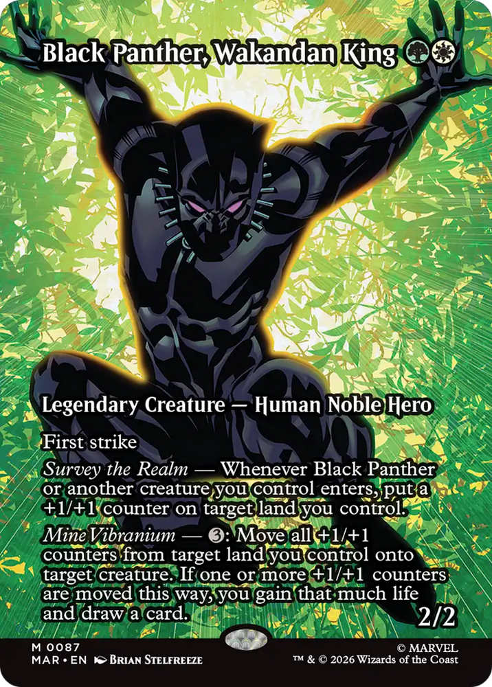 Black Panther, Wakandan King (Borderless) [Marvel Universe: Eternal-Legal] Magic: The Gathering