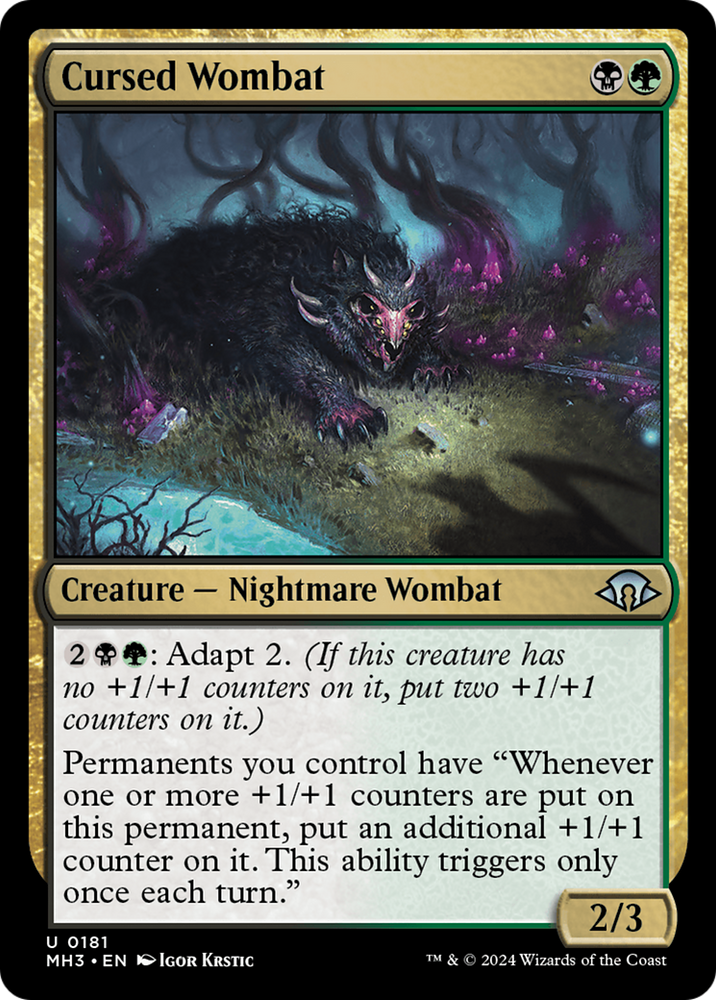 Cursed Wombat [Modern Horizons 3] Magic: The Gathering