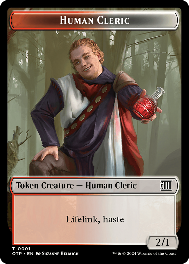 Treasure // Human Cleric Double-Sided Token [Outlaws of Thunder Junction Tokens] Magic: The Gathering