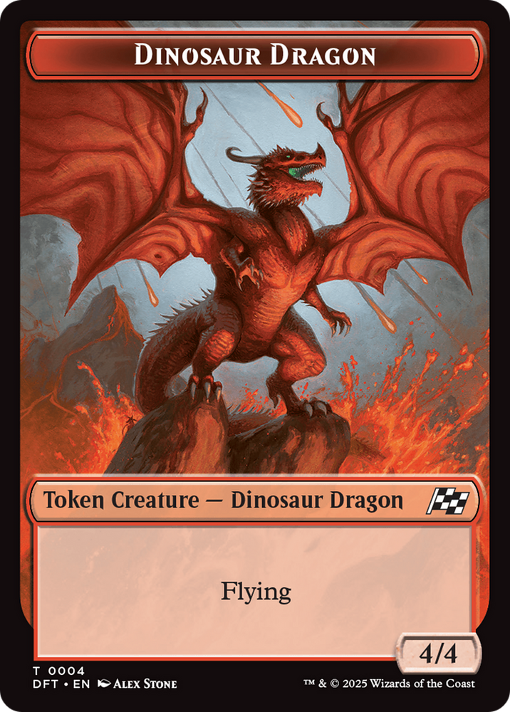 Dinosaur Dragon // Treasure Double-Sided Token [Aetherdrift Tokens] Magic: The Gathering