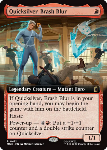 Quicksilver, Brash Blur (Extended Art) [Marvel Super Heroes] Magic: The Gathering