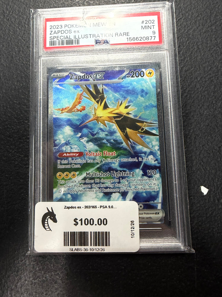 Zapdos ex - 202/165 - PSA 9.0 MINT -  (Special Illustration Rare) Pokemon