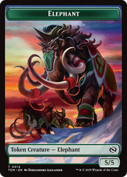 Elephant // Treasure Double-Sided Token [Tarkir: Dragonstorm Tokens] Magic: The Gathering