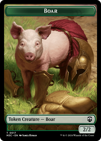 Boar (Ripple Foil) // Forest Dryad Double-Sided Token [Modern Horizons 3 Commander Tokens] Magic: The Gathering