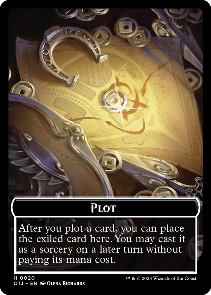 Human Warrior // Plot Double-Sided Token [Outlaws of Thunder Junction: Breaking News Tokens] Magic: The Gathering